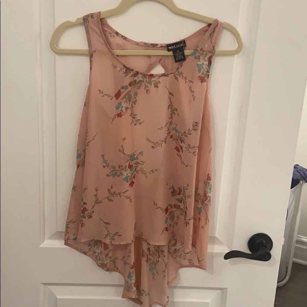 A floral blouse